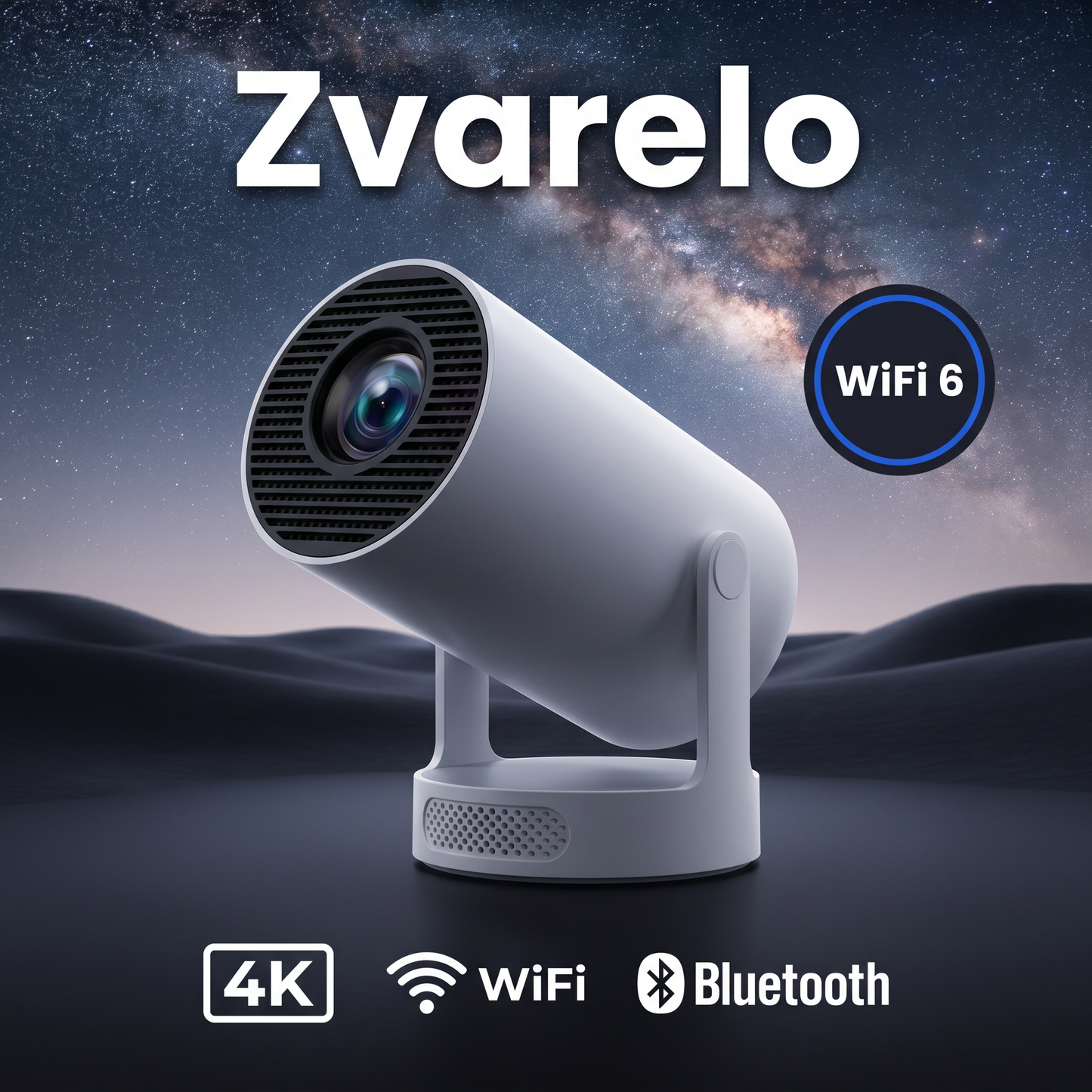 Zvarelo – Älykäs miniprojektori WiFi 6:lla ja 4000+ sovelluksella