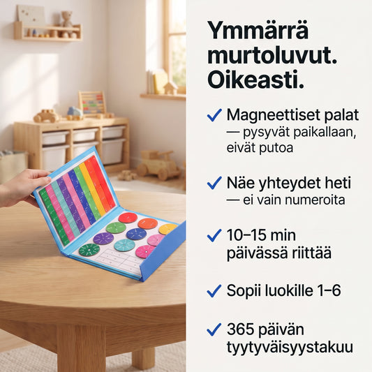 Zvarelo – BråkMagneten - Magneettinen murtolukupeli, joka tekee matematiikasta konkreettista ja hauskaa lapsille