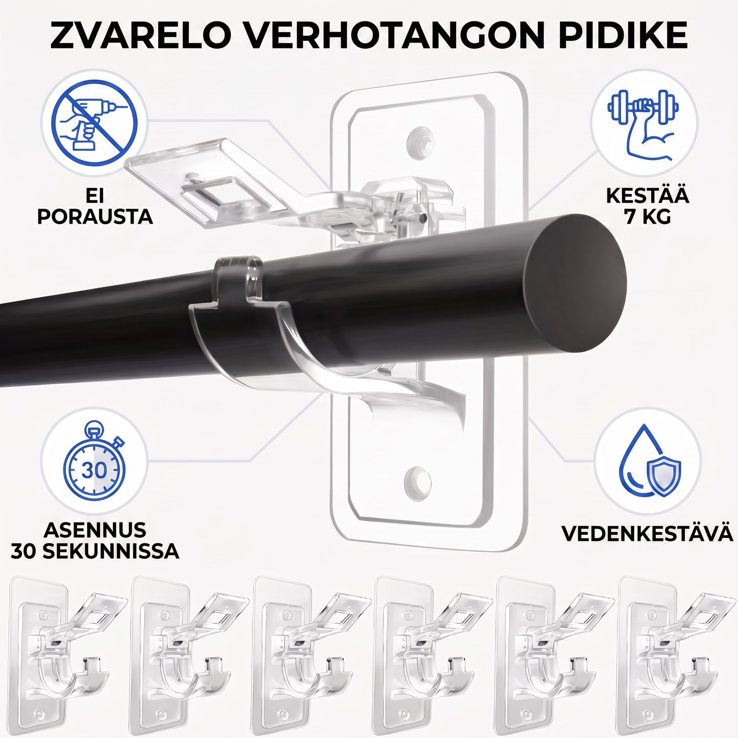 Zvarelo — Verhotangon pidike, joka pysyy paikallaan ilman poraamista eikä jätä jälkiä