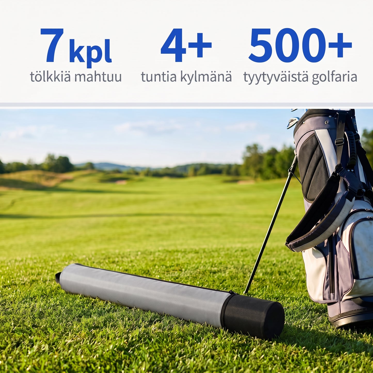 Zvarelo — Golfin kylmälaukku, joka pitää juoman kylmänä ensimmäiseltä teeltä viimeiselle putille