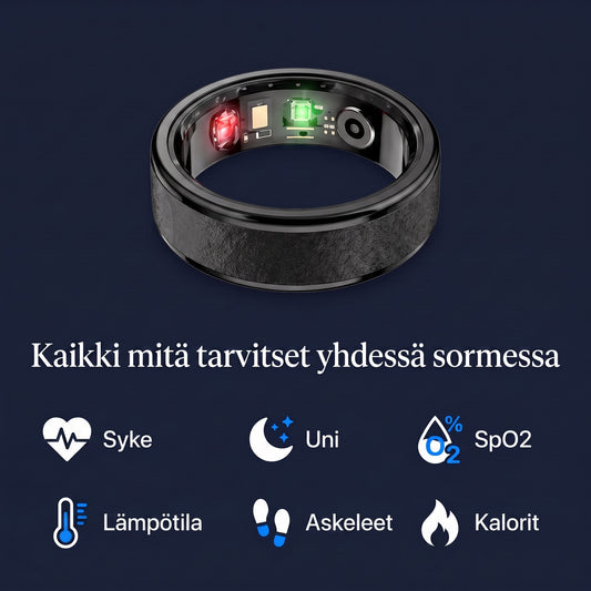 Zvarelo — Hyvinvointisormus, joka seuraa untasi, sykettäsi ja stressitasoasi vuorokauden ympäri ilman näyttöä