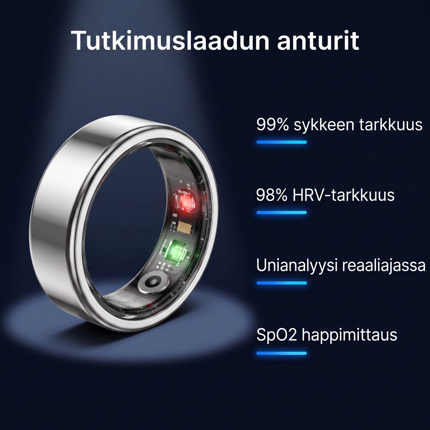 Zvarelo — Hyvinvointisormus, joka seuraa untasi, sykettäsi ja stressitasoasi vuorokauden ympäri ilman näyttöä