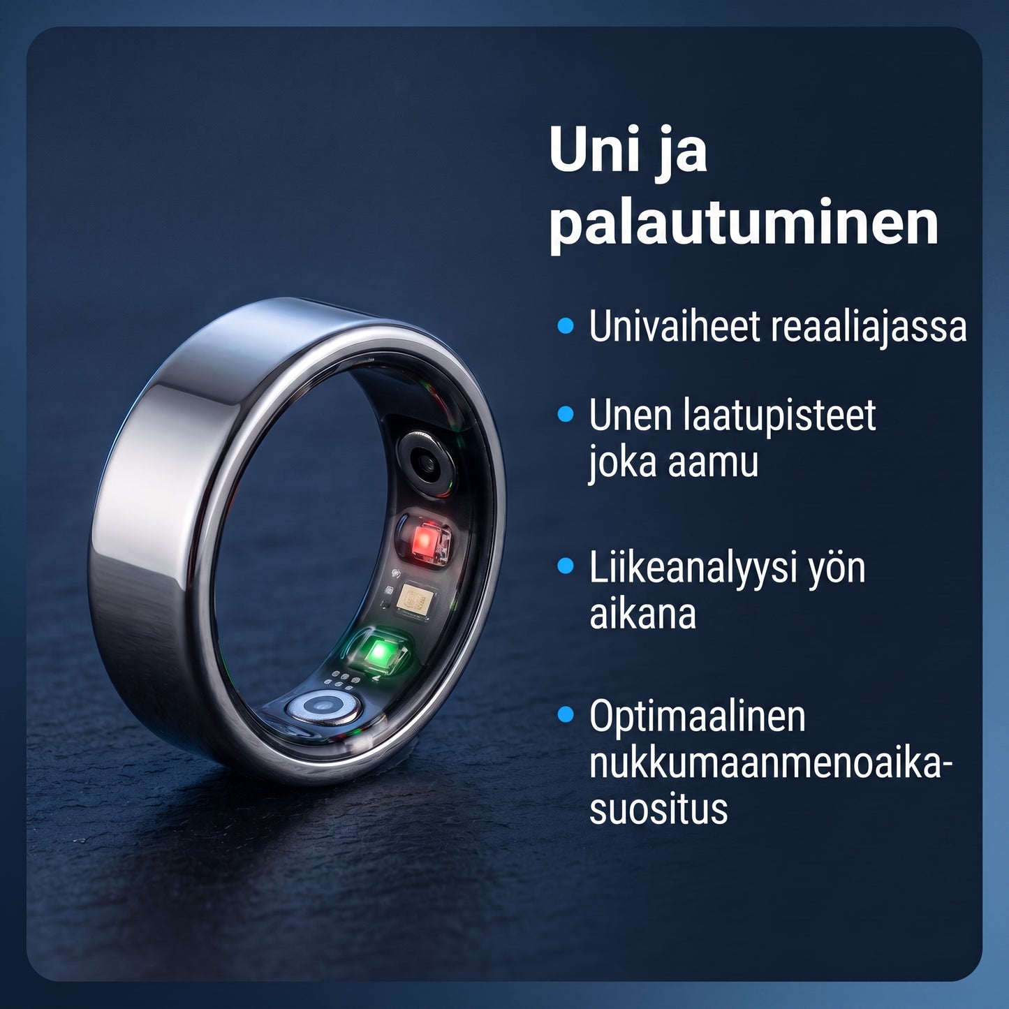 Zvarelo — Hyvinvointisormus, joka seuraa untasi, sykettäsi ja stressitasoasi vuorokauden ympäri ilman näyttöä