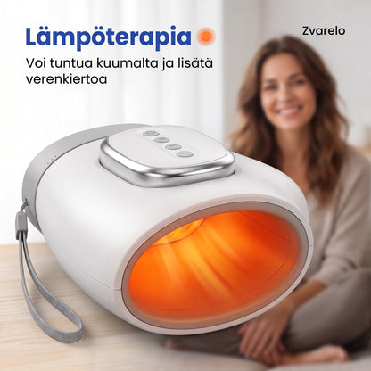 Zvarelo — Käsihieroja ilmakompressiolla ja lämmöllä, joka lievittää jäykkyyttä ja pistelyä 15 minuutissa päivässä