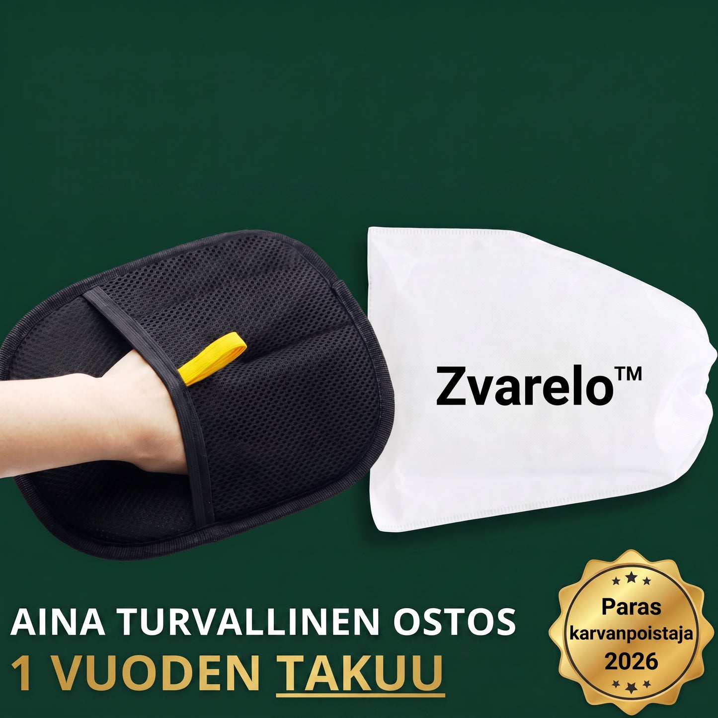 Zvarelo — Karvanpoistohanska, joka irrottaa eläinten karvat sohvista ja vaatteista yhdellä vedolla