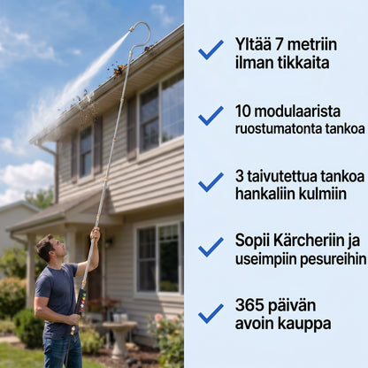 Zvarelo — Painepesuvarsi, jolla puhdistat katon ja kourut ilman tikkaita