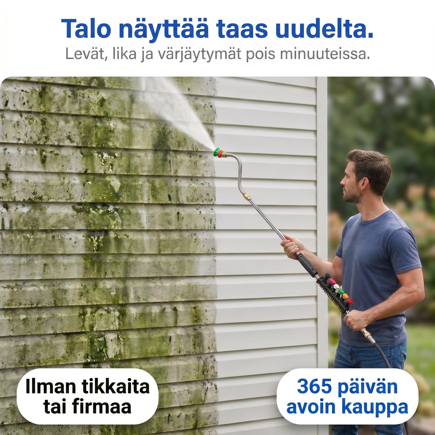 Zvarelo — Painepesuvarsi, jolla puhdistat katon ja kourut ilman tikkaita