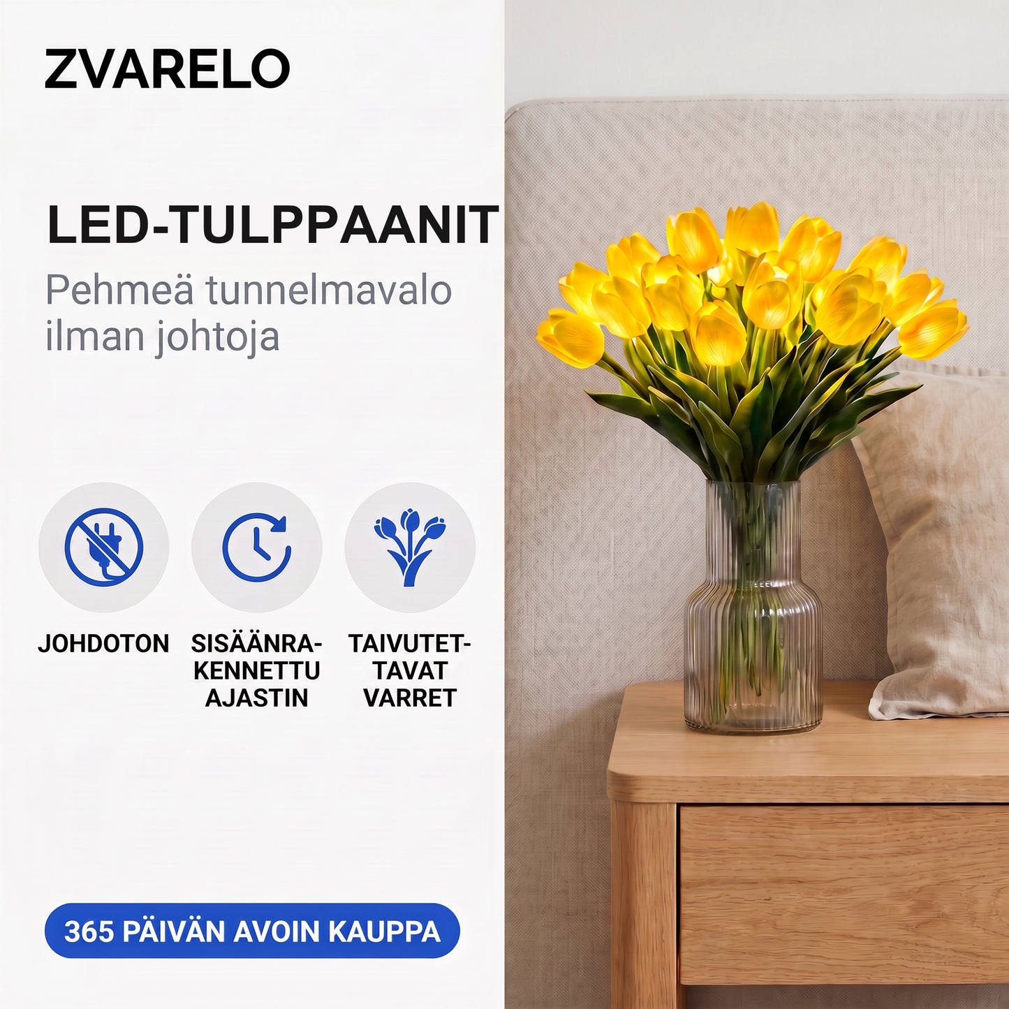 Zvarelo — LED-tulppaani, jonka lämmin valo ei koskaan lakastu