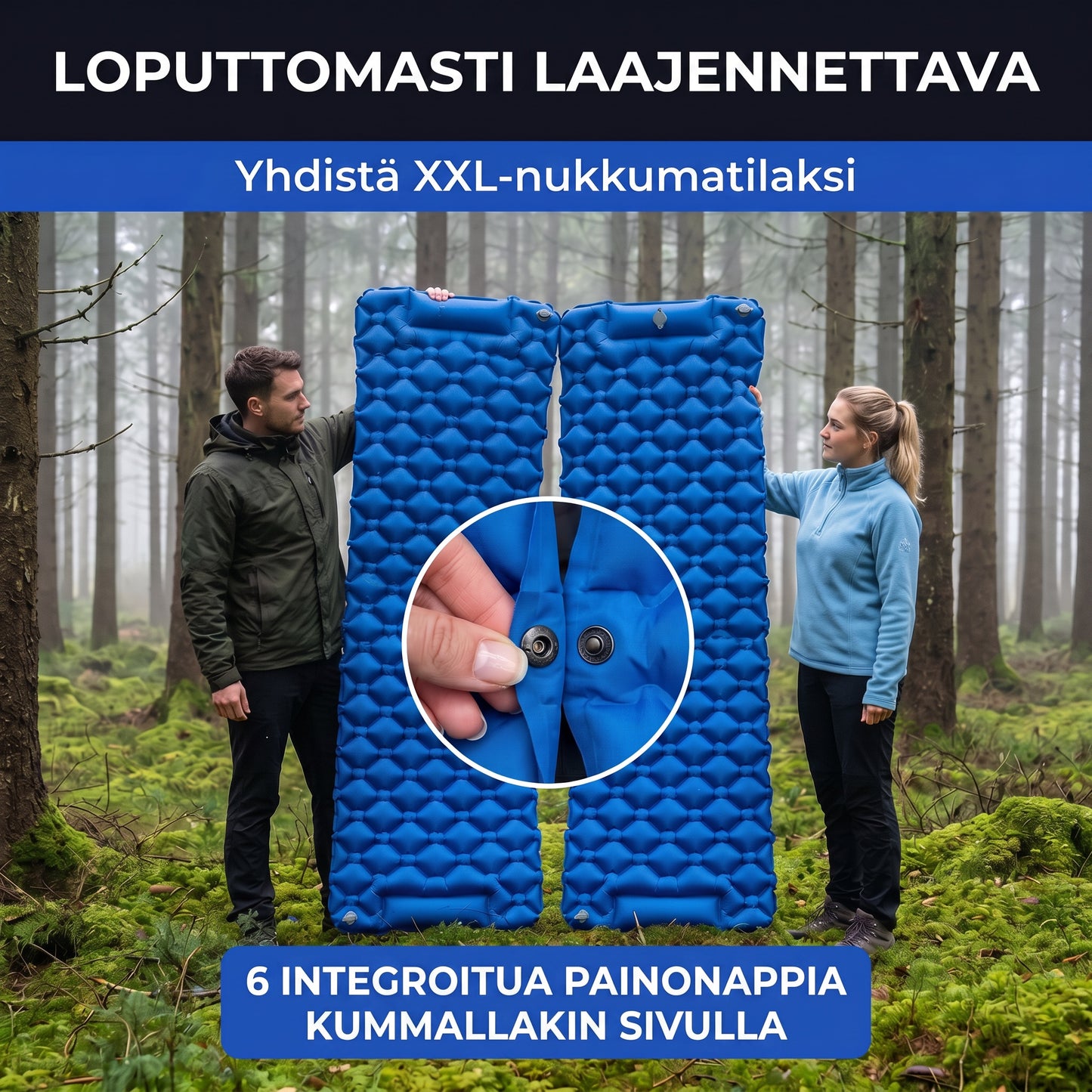 Zvarelo — Kompakti makuualusta joka täyttää itsensä ilmalla 30 sekunnissa