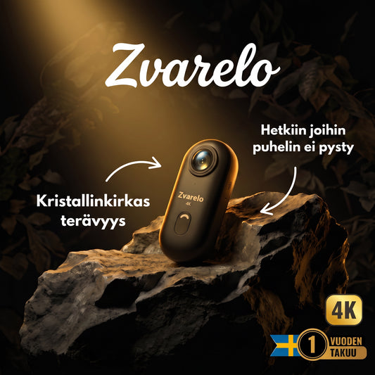Zvarelo — Actionkamera, joka kuvaa seikkailut 4K-tarkkuudella vesitiiviillä kotelolla ja kiinnikkeillä kypärään, pyörään ja surffilautaan