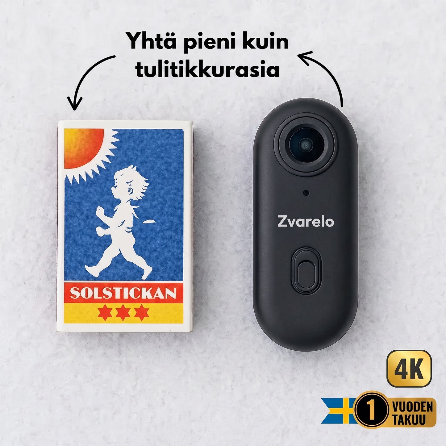 Zvarelo — Actionkamera, joka kuvaa seikkailut 4K-tarkkuudella vesitiiviillä kotelolla ja kiinnikkeillä kypärään, pyörään ja surffilautaan