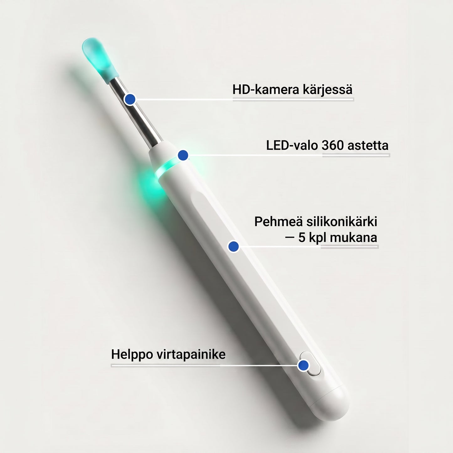 Zvarelo — Korvanpuhdistaja edistyneellä tekniikalla, joka poistaa korvavahan hellävaraisesti kotona