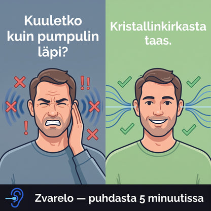 Zvarelo — Korvanpuhdistaja, joka poistaa vahatulpan kotona 3 minuutissa ilman pumpulipuikkoja tai klinikkakäyntiä