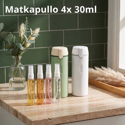 Zvarelo — Matkapullo neljällä pumpulla, joka kokoaa koko rutiinisi vuotamattomasti taskukokoon