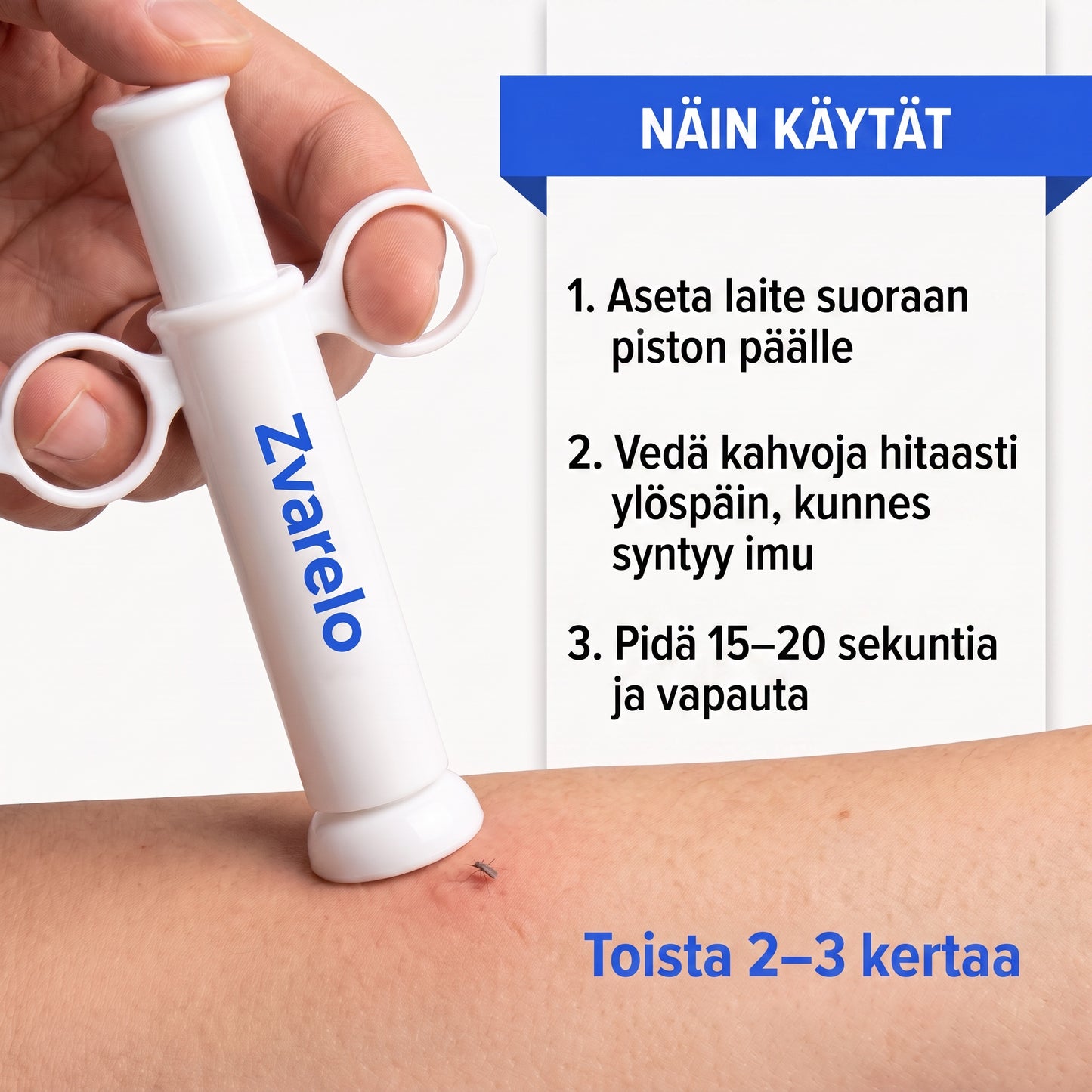 Zvarelo — Imukynä, joka lievittää hyttysenpiston kutinaa suoraan sen lähteestä