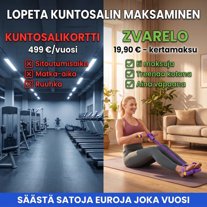 Zvarelo — Laajennettava kuntoilunauha, joka korvaa kuntosalin ja treenaa koko kehon kotona