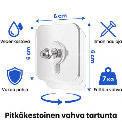 Zvarelo — Seinäkoukut, jotka kannattavat 7 kg ilman poranreiät ja jättävät seinän täysin ehjäksi
