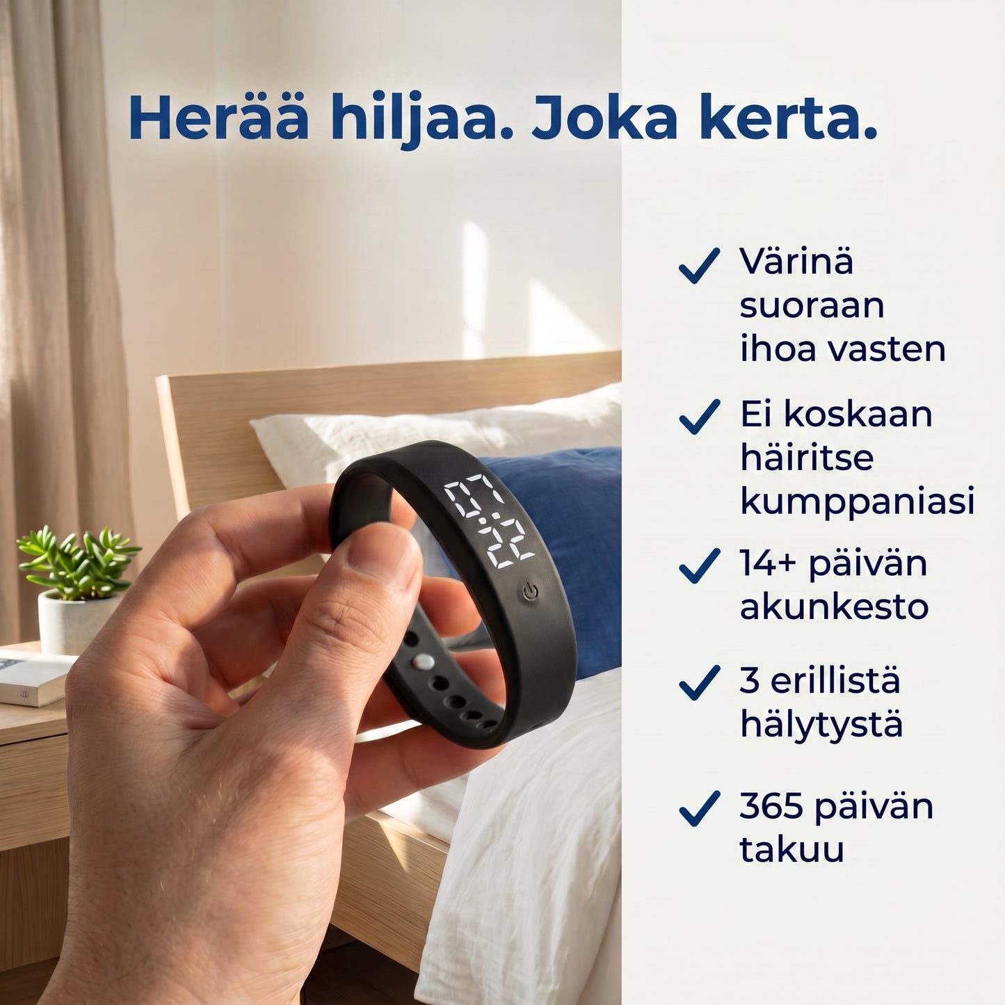 Zvarelo – Värisevä herätysranneke, joka herättää sinut häiritsemättä muita